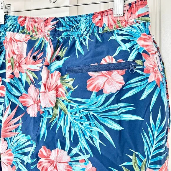 Kirkland Signature Men's Tropical Floral Print Lined Swim Trunks Size Small - Picture 3 of 5